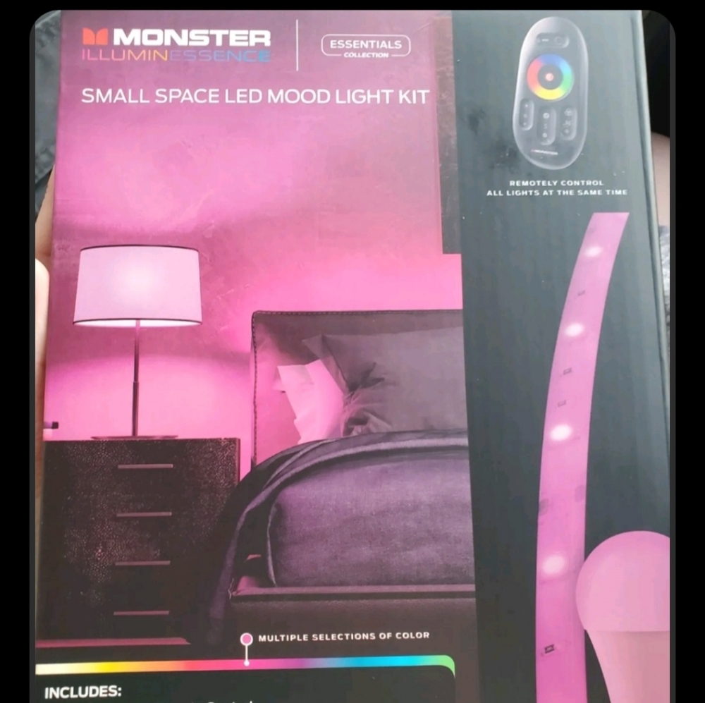 Monster Illuminessence Small Space LED Mood Light Kit w/Remote NEW Multi Color